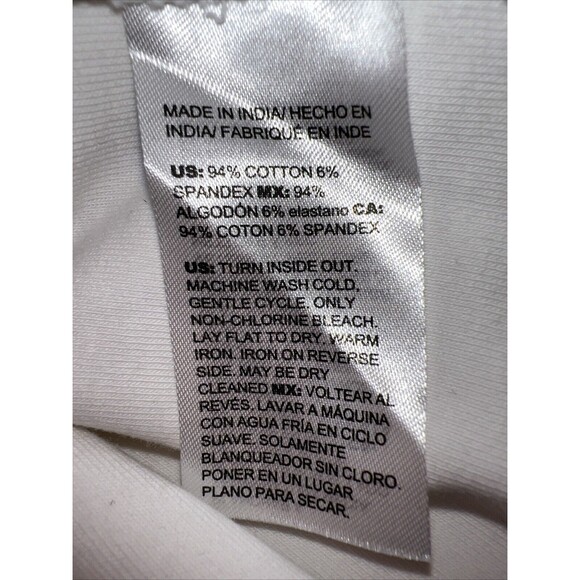 Chico's Womens Ivory Long Sleeve V-Neck T-Shirt Blouse Sz 4 XXL Stretch Sparkle - Picture 10 of 11